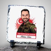 Resim Karikatürlü En Kahraman Asker Dekoratif Taş 