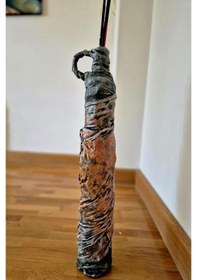 Resim El Emeği Vazo Küp 64x18 Cm Amber 