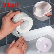 Resim 1 Rulo (5m/16.4ft) Süper Yapışkan Su Geçirmez Kendinden Yapışkanlı Conta Bandı - Ağır Hizmet, Alet Gerektirmeyen, Banyo, Mutfak, Tuvalet, Lavabo, Duş, Küvet için - Sızdırmaz, Küf Önleyici, Toz Geçirmez - DIY ve Ev İyileştirme İçin Uygun, Temiz Kenar, Uzun Ömürlü Conta, Cihaz Yöneticileri 