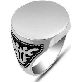 Resim Gümüş Kişiye Özel Yuvarlak Erkek Yüzük 