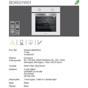 Resim Silverline BO6501W01 - CS5349W01 - 3481 Flam 60 Beyaz Ankastre Set 