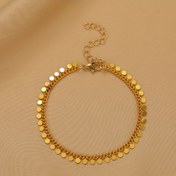 Resim Kadınlar için Vintage İlhamlı Altın Külçe Zincir Bileklik - Parlak Aksesuarlarla Şık Yuvarlak Tasarım, Günlük Giyim İçin Mükemmel, Günlük Aksesuar | Vintage İlhamlı Stil | Dayanıklı Metal Zincir, Altın Tonlu Bileklik 