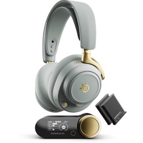 Resim SteelSeries Arctis Nova Elite Hi-Res Wireless Gaming Kulaklık - Sage Gold 