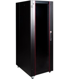 Resim Lande Demonte 42u 600x800 Hyperline Dikili Tip Rack Kabinet Siyah Ön Cam Kapak / Tekerlekli 