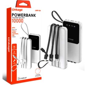 Resim 10000 Mah Dahili Usb Micro Type-c Lightning Kablo Lcd Güç Göstergeli Led Ekran Powerbank Lkp-24 