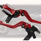 Resim Dream011 Gümüş Kırmızı 22mm Cnc Dirt Motosiklet Hidrolik Debriyaj Levye Seti - 6 Vites Ayarlı Ergonomik Kavrama 