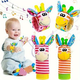 Resim 2/4 Adet Bebek Bilek Çıngırak Çorap Oyuncakları, Yeni Doğan Bebek Çorap Oyuncakları Ayak Bulucu ve Bilek Çıngırak Seti, Yumuşak Duyusal Oyuncaklar için Yeni Doğan Çocuklar Halloween 