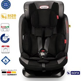 Resim Holmer Kids Multi Protect Aero Tech i-Size 9-36 KG Isofix Siyah Oto Koltuğu 