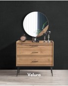 Resim İzgi Modern Şifonyer Ceviz - Siyah 