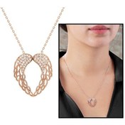 Resim Zirkon Taşlı Melek Kanadı Tasarım Gold Renk 925 Ayar Gümüş Kolye (499798691) 