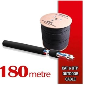 Resim Qport Yüksek Bakır Utp 23awg 0.58 Mm Dış Ortam Cat6 Outdoor Kablo 180 Metre 