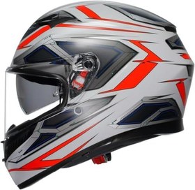 Resim AGV K3 Motosiklet Kaskı Kapalı Kask Space Matt White Red Fluo 