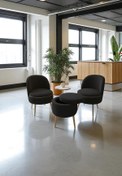Resim Zinnet Design Bella Oturma Takımı–İkili Koltuk, İki Adet Berjer ve Bir Adet Sandıklı Puf, Ofis & Salon Kullanımı 