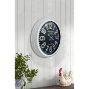 Resim Bahat Tedarik Salon Ofis Duvar Saati Beyaz Alüminyum Metal Çerçeve 40 cm 