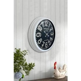 Resim Bahat Tedarik Salon Ofis Duvar Saati Beyaz Alüminyum Metal Çerçeve 40 cm 