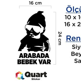 Resim Arabada Bebek Var Sticker, Araba, Quarts Oto Sticker 