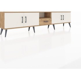 Resim Arges Tv Ünitesi 3 Raflı Tek Çekmeceli 4 Kapaklı 220x30x51 Çam-aytaşı/çam Aytası/atlas Çam - Atlas Çam 