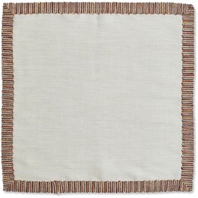 Resim Beyaz Renkli Bordürlü Peçete - Beyaz 