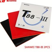 Resim Sanwei T88-III 2 adet Yarı Parlak Masalar Tenisi Lastik Pedleri - Siyah ve Kırmızı, Esnek ve Dayanıklı, Tüm Yetenek Düzeyleri için İdeal, Masalar Tenisi Ekipmanı | Yarı Parlak Lastik Pedleri | Dayanıklı Lastik Pedleri 