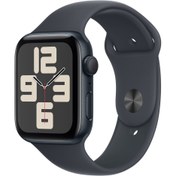 Resim Apple Watch SE GPS + Cellular 44mm Gece Yarısı Alüminyum Kasa + Gece Yarısı Spor Kordon - S/M 