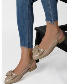 Resim Arkası Açık Lastikli Kurdeleli Babet Vizon 