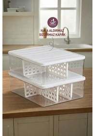 Resim Selka Home 2 Adet 4 Lt. Nora Bölmeli Organizer Buzdolabı Buzluk Düzenleyici Saklama Kabı 