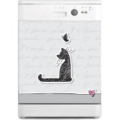 Resim Makinesi Sticker Kaplama Beyaz Eşya Kaplama Kedi Kelebek 