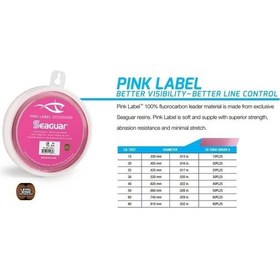 Resim Seaguar Pink Label 22.9mt 0.435mm %100 Fluoro Carbon Misina 