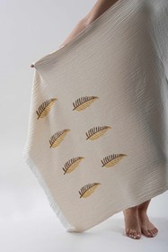 Resim Müslin Sarı Çam Desenli Peştemal - 90x180 