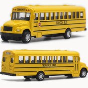 Resim 14CM Amerikan Okul Otobüsü Oyuncak Büyük Otobüs Modeli Cadılar Bayramı Yılbaşı Hediyesi 