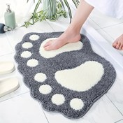 Resim Ultra Emici Mikrofiber Banyo Paspası Kaymaz Tutuşlu - Sevimli Ayak İzi Tasarımı ile Rahat Ev Dekoru, Banyo, Duş ve Mutfak için Mükemmel 