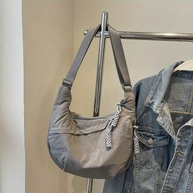 Resim 1 adet Şık Kadınlar İçin Crossbody Mantı Çantası - Çok Yönlü Günlük Omuz Çantası, Büyük Kapasite, Hafif, Düz Renk (Ordu Yeşili/Zencefil Sarı/Gri/), Püskül Detaylı Naylon Malzeme, Ayarlanabilir Askılı Katlanabilir, Fermuarlı Kapatma, Polyester Astar, Günlük Kullanım / Şehir Teması, Bayanlar İçin Moda Aksesuarı 