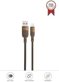 Resim Torima U18 Kahverengi USB İle Lightning Şarj ve Data Kablosu 