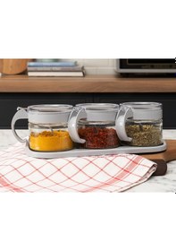 Resim Madame Coco Lavem 3lü Baharatlık 1kbhrt004428x10x9,5 Cm-soft Gri 