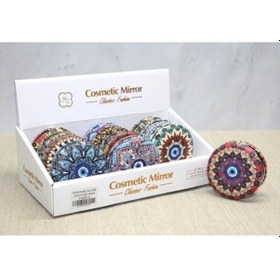 Resim Taşlı Yuvarlak El Aynası Kalın Model 5 