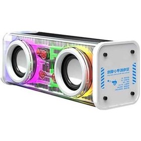 Resim Besthome1 V8 Şeffaf Rgb Bluetooth Hoparlör, 10w Ses, Tws+tf Destekli, Mini Beyaz 