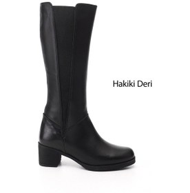 Resim Gönderir Kadın Siyah Fermuarlı Kalın Topuklu Hakiki Deri Çizme Gkzc134m1966 Siyah 