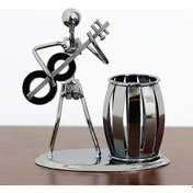 Resim Ganzhoushop Gitar Kalemlik Yaratıcı Masa Aksesuarları Çok Amaçlı Metal Masaüstü Kalemlik Hediyeler, Çocuklar, Öğrenciler Ve Ofis Kırtasiyesi İçin 