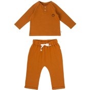 Resim Littlegusto Little Gusto Bebek Pijama Takımı Kiremit Organik Pamuk 