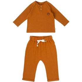 Resim Littlegusto Little Gusto Bebek Pijama Takımı Kiremit Organik Pamuk 