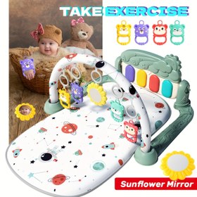 Resim 5-in-1 Pedal Piyano Mat, Çocuklar İçin Spor Oyun Mat, Aktivite Merkezi ile Yatay Zaman Yastığı, Müzikal Aktivite Merkezi Bebek Piyano Spor Matı Karın Zamanı Dolgulu Mat Yeni Doğan Bebekler İçin 