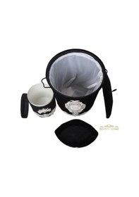 Resim Lisa Siyah 3Lü Kadife Banyo Kirli Çamaşır Sepeti Seti Siyah 