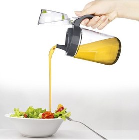 Resim Cam Yağdanlık - Kulplu Sirkelik Sosluk 660ml Şeffaf 