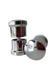 Resim Krom Topuz Duşakabin Kulp Seti 2 İç 2 Dış Çift Kapak Kulbu Gri 