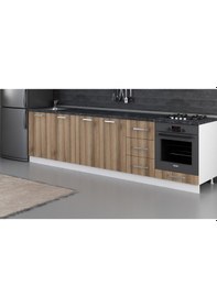 Resim Minar 295 Cm Mutfak Dolabı Beyaz Dore 295-D3-Alt Modül Beyaz 