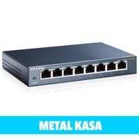 Resim TP-LINK TL-SG108, 8 Port, GigaBit, Yönetilemez, Metal Kasa, Masaüstü Switch 