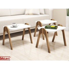 Resim Variant Paris Tepsi Zigon Sehpa (Ceviz-Beyaz) 