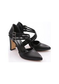 Resim Dgn 318 Kadin Kalin Topuklu Bileği Kemerli Topuklu Ayakkabi Siyah 