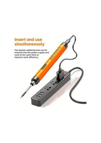 Resim Honeybeeshop Turuncu Usb Veya Pil Guclu Uc Ayarlanabilir Sicaklikli Mini Ev Otomotiv Tamir Dıy Rosin Dolum Demir Seti Stand Depolama Kutusu 