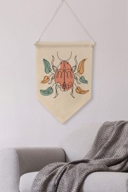 Resim Salon Duvar Dekoru, Pinterest Oda Dekoru, Boho Kanvas Flama Askılı Duvar Örtüsü Ve Süsü NO:496 - Renkli - 16 / 70 x 100 